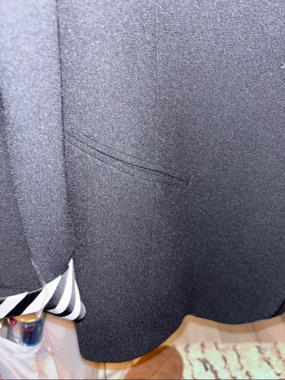 Christian Dior Black Blazer with Cream-and-Black Striped Shawl Collar